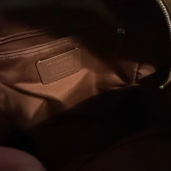 Coach Brown Backpack with Colorful Stripes - Picture 6 of 13